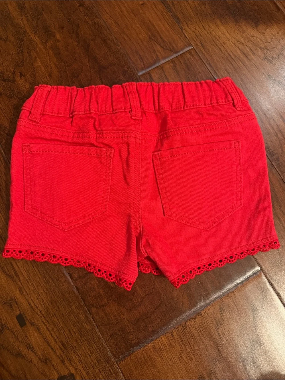 OshKosh B'gosh Red Lace-Trim Girls Shorts